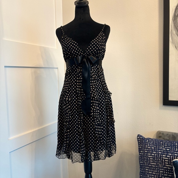 BCBGMaxAzria Black and White Polka Dot Mini Dress - Picture 1 of 4